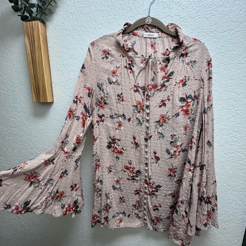 Dolce Floral Blouse with Bell Sleeves